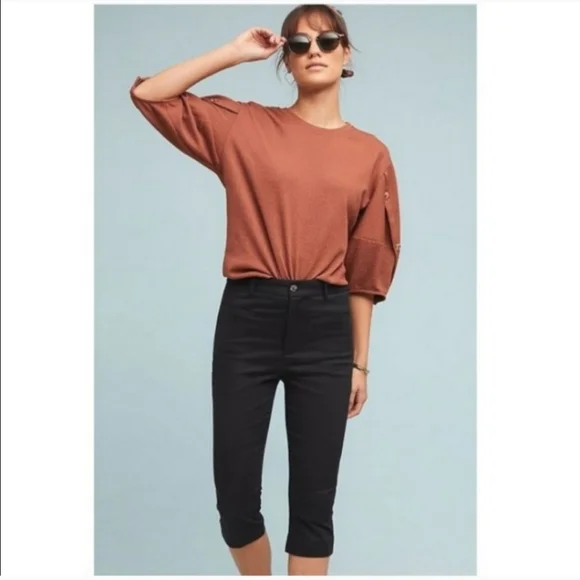Anthropologie Cropped Skinny Pedal Pusher Pants - Picture 1 of 11